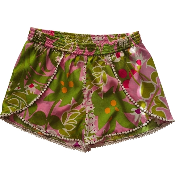 Trina Turk Pants - NWT Trina Turk Swim and Spa Tropical Pink and Green Patterned Shorts